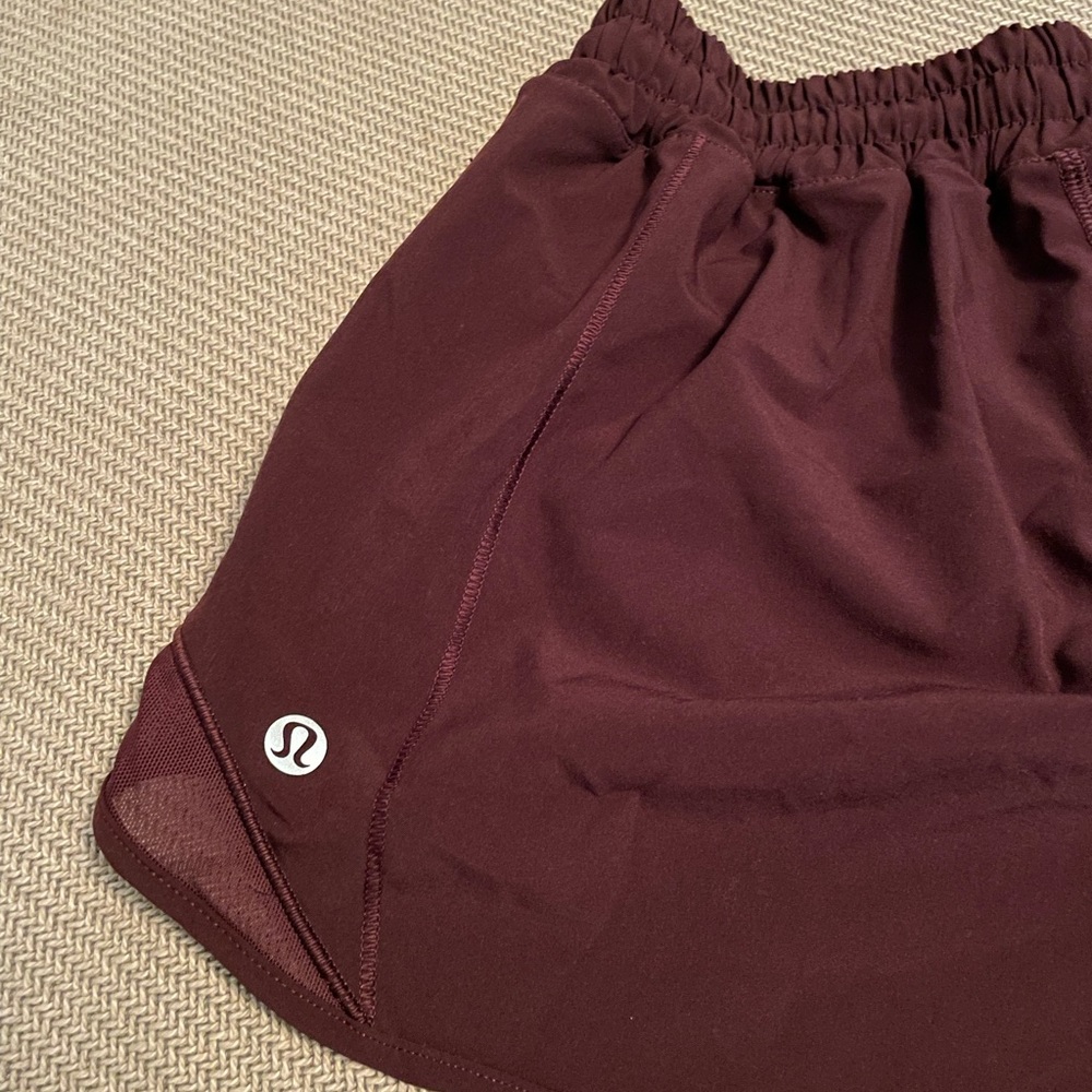 4 inch lululemon shorts, color burgundy. Good condition, never used.